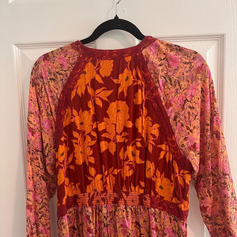 Free People Red and Pink Floral Maxi Dress - Picture 9 of 10